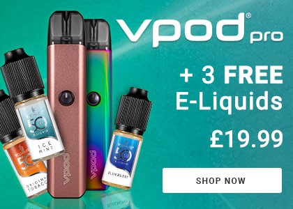 Vapouriz. vpod Pro + 3 free e-liquids. £19.99